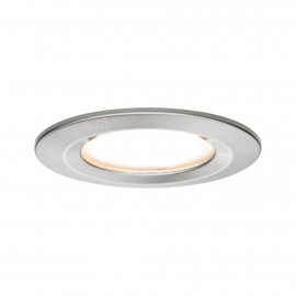 Spot encastré fixe Nova LED Coin Paulmann - Rond - 6W - 2700 - IP44 - Acier brossé - Dimmable