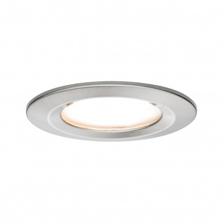 Spot encastré fixe Nova LED Coin Paulmann - Rond - 6W - 2700 - IP44 - Acier brossé - Dimmable