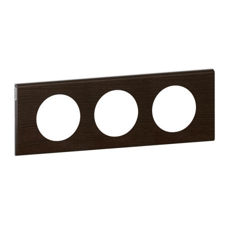 Plaque boisée Céliane - Teinté wengué - Triple horizontale / verticale 71mm