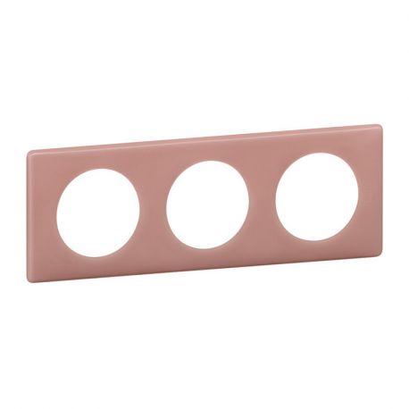 Lot de 5 plaques de finitions pour appareillages Céliane - Vieux rose - 3 postes