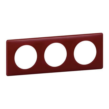 Plaque de finition pour appareillage Céliane - Bordeaux - Lot de 5 - 3 postes