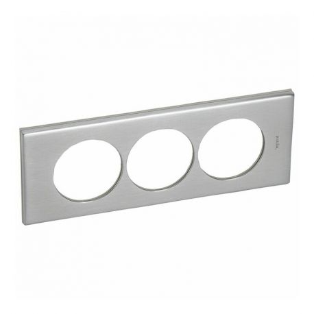 Plaque métallique Céliane - Inox brossé - Triple verticale 57mm