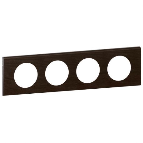 Plaque boisée Céliane - Teinté wengué - Quadruple horizontale / verticale 71mm