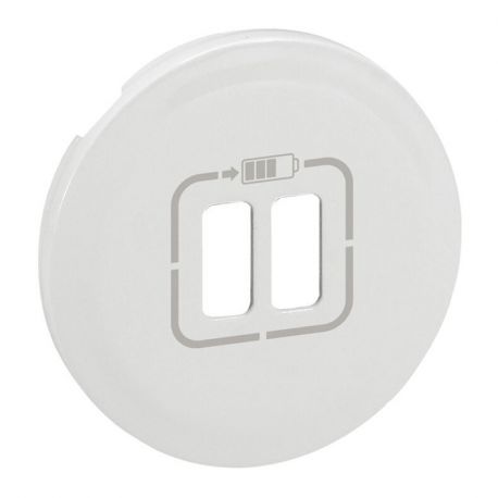 Enjoliveur Céliane pour prise double pour chargeur USB - Blanc