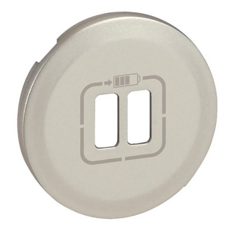 Enjoliveur Céliane pour prise double pour chargeur USB - Titane