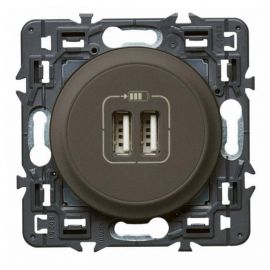 Prise double USB Complet Céliane - Type USB A - 3A - Graphite