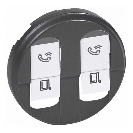 Enjoliveur Céliane pour prise double RJ45 - Graphite