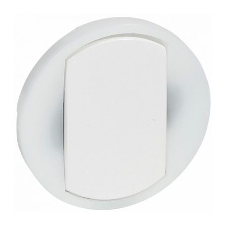 Enjoliveur Blanc pour poussoir et va-et-vient avec couronne lumineuse 10AX - doigt large
