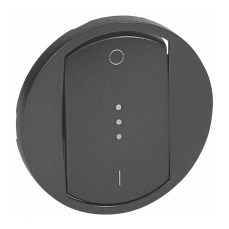 Enjoliveur Graphite pour interrupteur bipolaire à voyant 16AX - doigt large