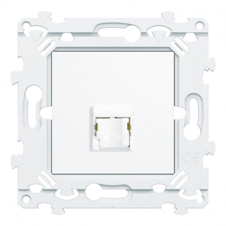 Prise de communication RJ45 simple Essensya Hager - blanc - cat.6 FTP