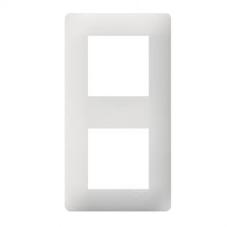 Plaque Essensya Hager - 2 postes - Blanc - Horizontale ou verticale