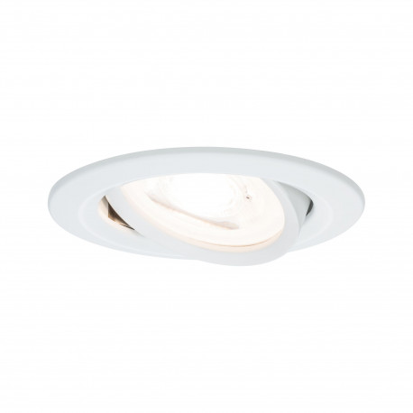 Spot encastré orientable Nova Paulmann - Rond - 35W max - GU10 - IP23 - Blanc