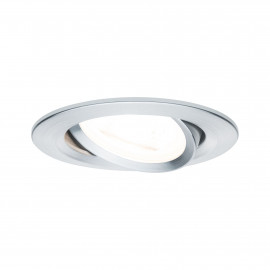 Spot encastré orientable Nova Paulmann - Rond - 35W max - GU10 - IP23 - Alu tourné