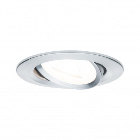 Spot encastré orientable Nova Paulmann - Rond - 35W max - GU10 - IP23 - Alu tourné