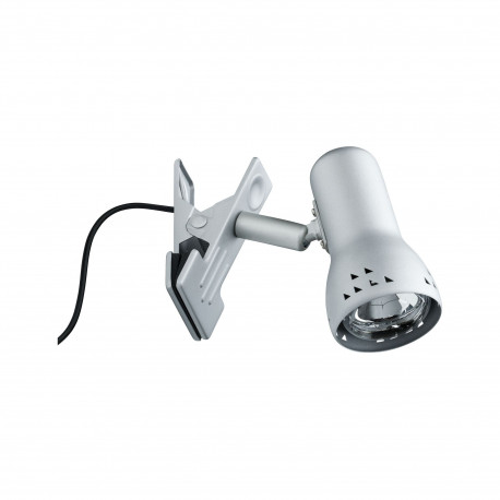 Spot à pince Gryps Paulmann - E14 - 40W max - 230V - Acier brossé - Dimmable