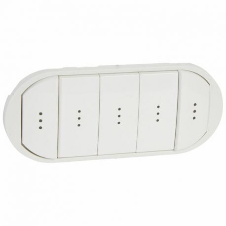 Enjoliveur Céliane blanc 5 commandes compactes à voyant - doigt large