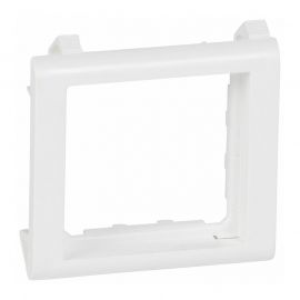 Support plaque blanc - 2 modules - Pour parois minces
