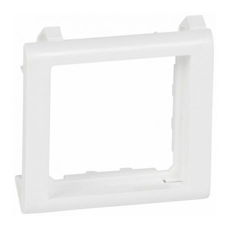 Support plaque blanc - 2 modules - Pour parois minces
