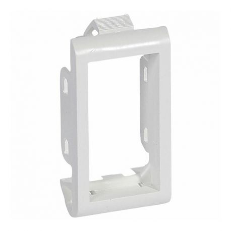 Support plaque étroit blanc - 1 module - Pour parois minces