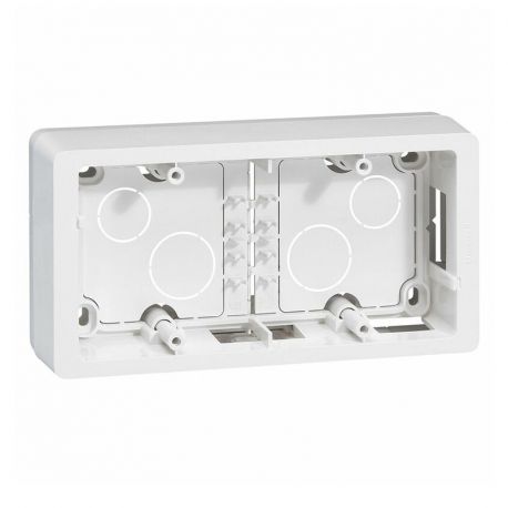 Cadre compatible Mosaic Céliane et Soliroc - 2 postes - Blanc
