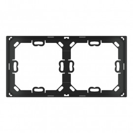 Cadre adaptateur 2 postes Ekinex - Rectangulaire - Version Form/Flank - Plastique/ Noir