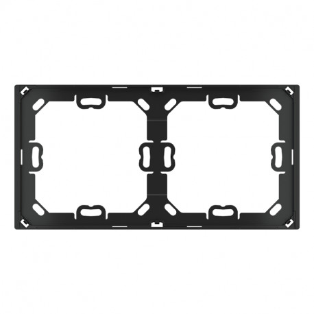 Cadre adaptateur 2 postes Ekinex - Rectangulaire - Version Form/Flank - Plastique/ Noir