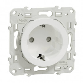 Prise de courant 2P+T Schuko Odace Schneider Electric - 16A - IP21 D - Blanc