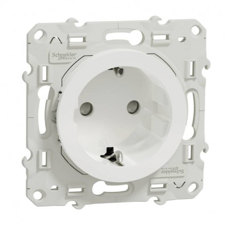 Prise de courant 2P+T Schuko Odace Schneider Electric - 16A - IP21 D - Blanc