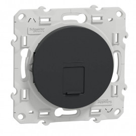 Prise RJ45 Odace Schneider Electric - Anthracite - Sans connecteur (empreinte Infraplus)