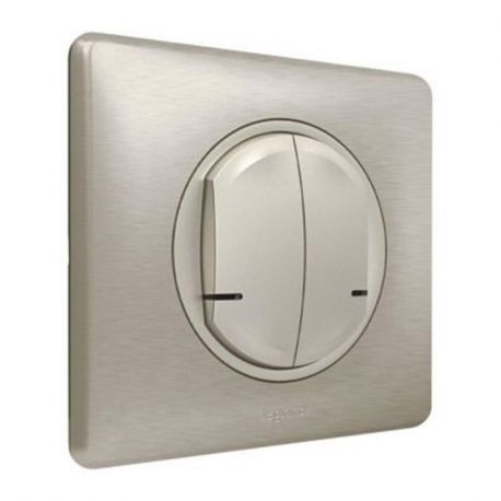 Commande Legrand double sans fil pour éclairage ou prise connectée ou microdule Céliane with Netatmo - Titane