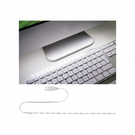 Ruban USB 30cm blanc lumière du jour 1,5W 5V blanc mat/plastique