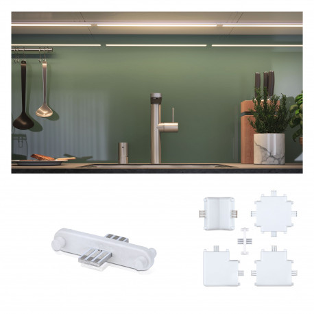 Connecteur ligne Clever Connect Border 12V blanc dépoli/plastique