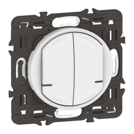 Interrupteur filaire double connecté Céliane with Netatmo Legrand - 2x250W - Blanc sans plaque - Avec neutre