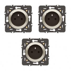 Pack de 3 prises de courant Céliane connectées avec Netatmo Legrand - Titane sans plaque