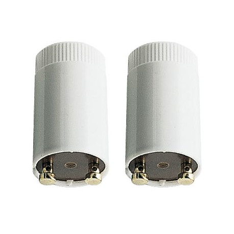 Starter Tandem/Duo max.2x4-22W Blanc Matière plastique