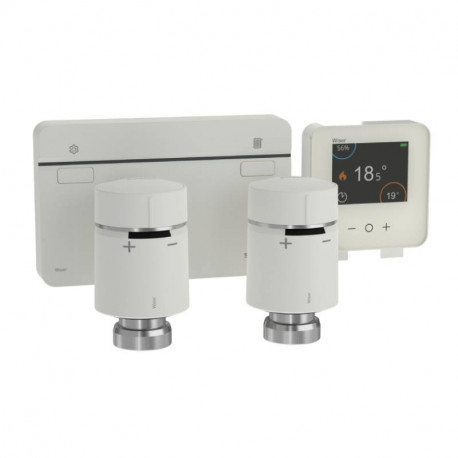 Kit chaudière et vannes thermostatiques Wiser Schneider Electric - Blanc