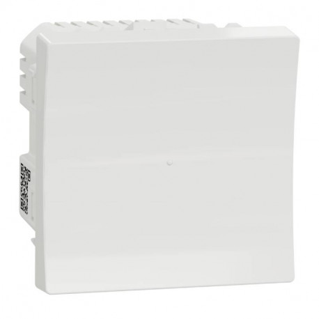Bouton-poussoir NO Unica Wiser - 2 modules - 10A - Zigbee - Blanc antimicrobien