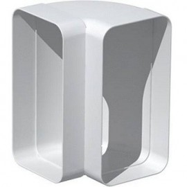 Coude vertical rectangulaire CVR pour conduit PVC rigide - Extra-plat 55 x 220 mm