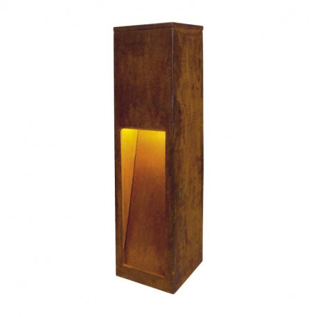 Borne extérieure Rusty Slot 50 SLV - Carré - E27 - 11W max - IP44 - Rouille