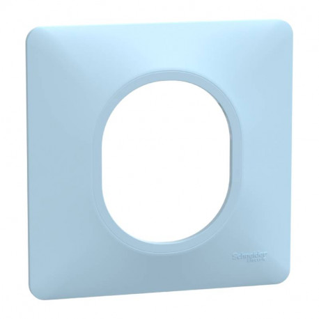 Plaque de finition Ovalis Schneider Electric - 1 poste - Bleu Azurin