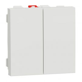 Double va-et-vient Unica - 2 modules - 10AX - Blanc
