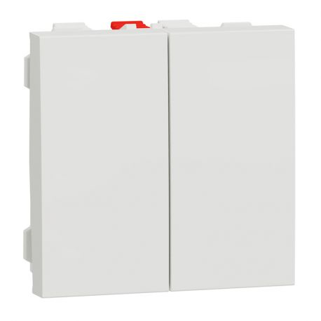 Double va-et-vient Unica - 2 modules - 10AX - Blanc