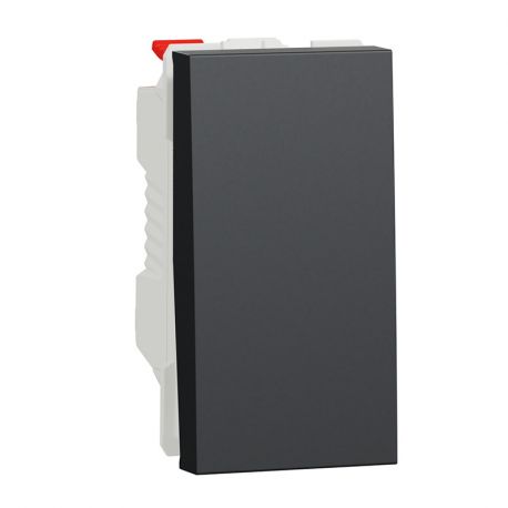 Bouton-poussoir NO Unica - 1 module - 10A - Anthracite