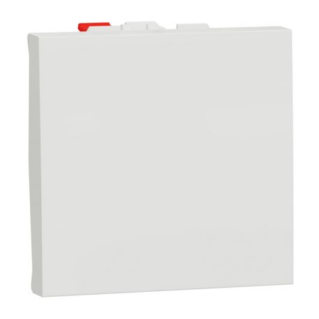 Bouton-poussoir NO Unica - 2 modules - 10A - Blanc