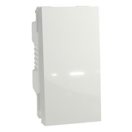 Bouton-poussoir NO Unica - 1 module - 10A - Blanc