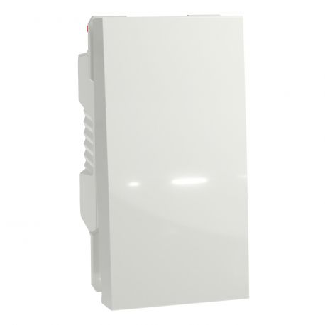 Bouton-poussoir NO Unica - 1 module - 10A - Blanc