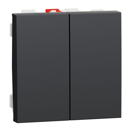 Double va-et-vient Unica - 2 modules - 10AX - Anthracite
