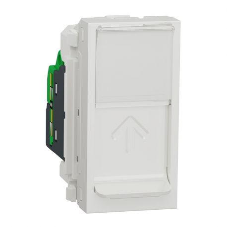 Prise RJ45 Unica - Cat.6A FTP - 1 module - Blanc