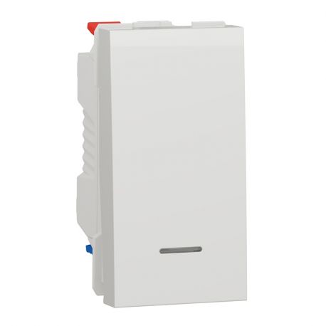 Va-et-vient avec voyant Unica - 1 module - 10AX - Blanc