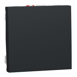 Bouton-poussoir NO Unica - 2 modules - 10A - Anthracite